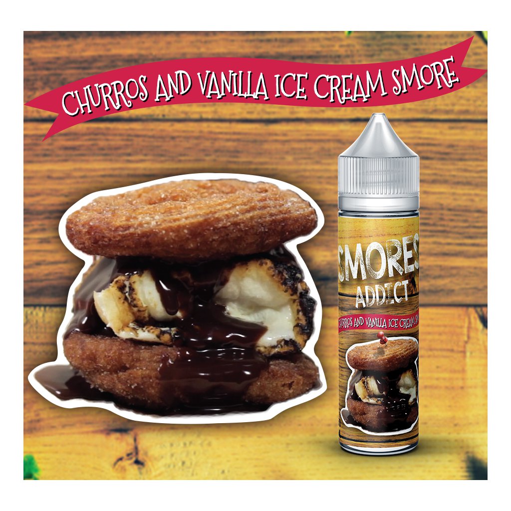 Churros and vanilla ice cream smore - SMORES ADDICT - 50ml Churros and vanilla ice cream smore - SMORES ADDICT - 50ml